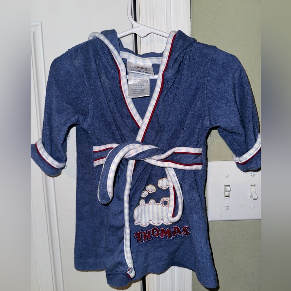 Thomas the Train Thomas and Friends Boys Terrycloth Robe 6/9m EUC